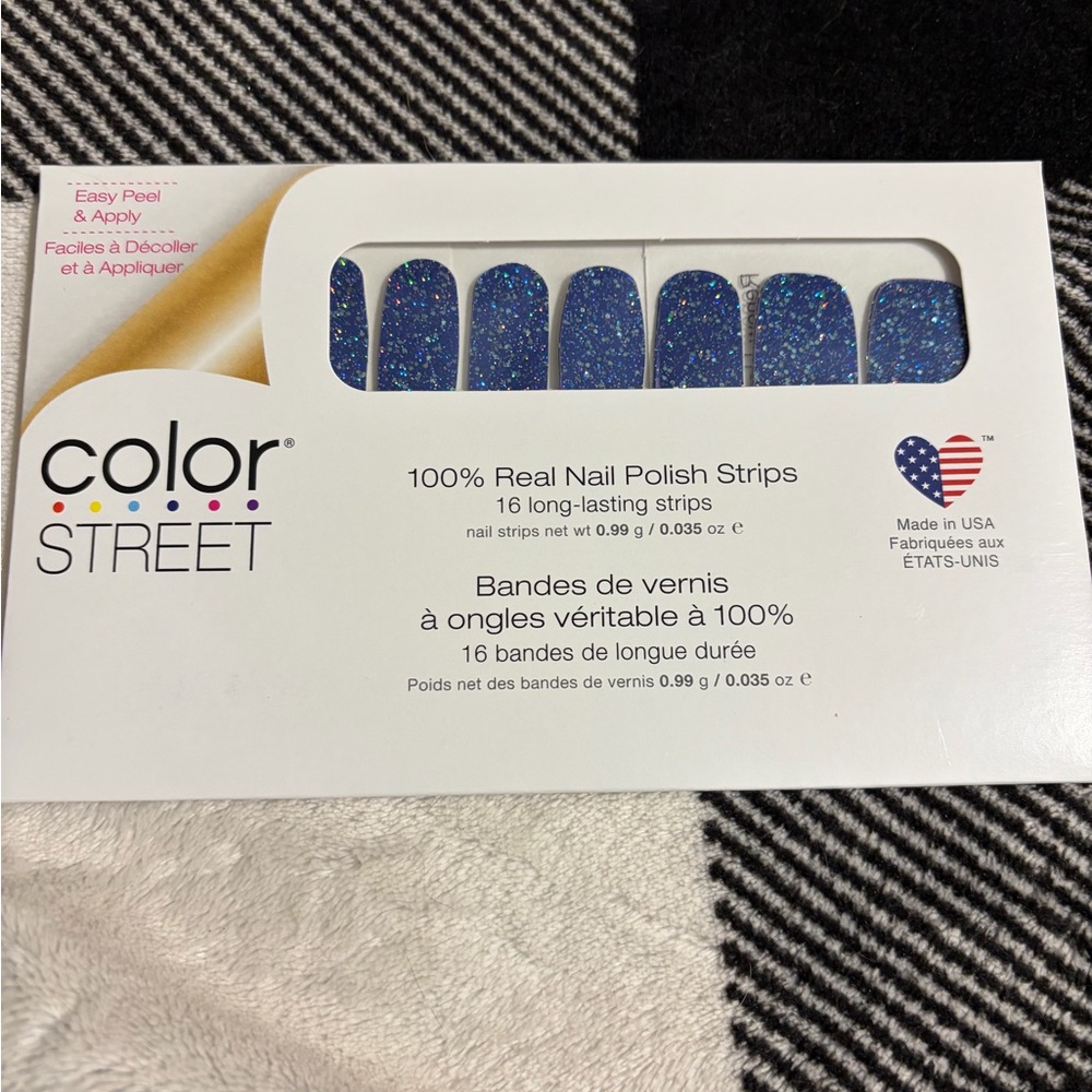 Color Street Blue Glitter Nail Polish Strips RENEW HOPE